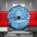 Whale In The Ocean Aboriginal Dot Art Spare Tire Cover No1