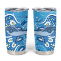 Whale In The Ocean Aboriginal Dot Art Tumbler Cup No1