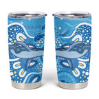 Whale In The Ocean Aboriginal Dot Art Tumbler Cup No1