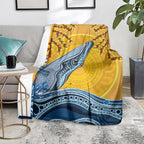 Whale In The Ocean Aboriginal Dot Art Blanket No2