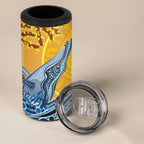 Whale In The Ocean Aboriginal Dot Art 4 in 1 Can Cooler Tumbler No2
