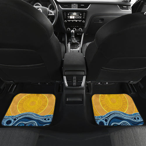 Whale In The Ocean Aboriginal Dot Art Car Mats No2