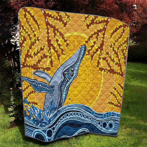 Whale In The Ocean Aboriginal Dot Art Quilt No2