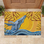 Whale In The Ocean Aboriginal Dot Art Rubber Doormat No2