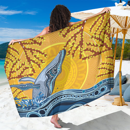 Whale In The Ocean Aboriginal Dot Art Sarong No2