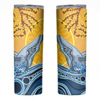 Whale In The Ocean Aboriginal Dot Art Skinny Tumbler No2