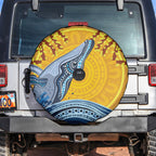Whale In The Ocean Aboriginal Dot Art Spare Tire Cover No2