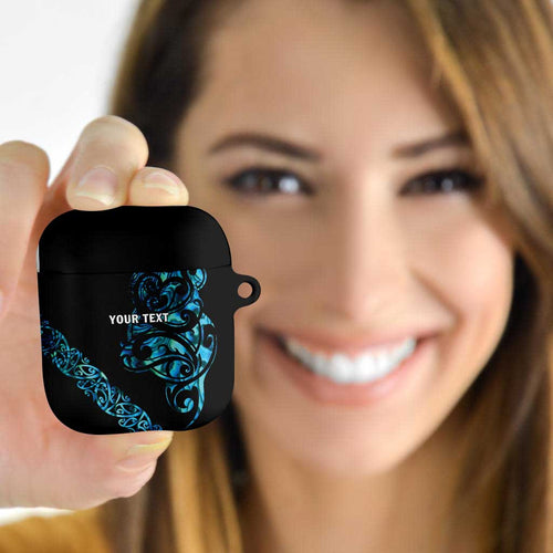 All Black Maori Tribal Tattoo Personalised AirPods Case Polynesian Style - Aussie Hoodie