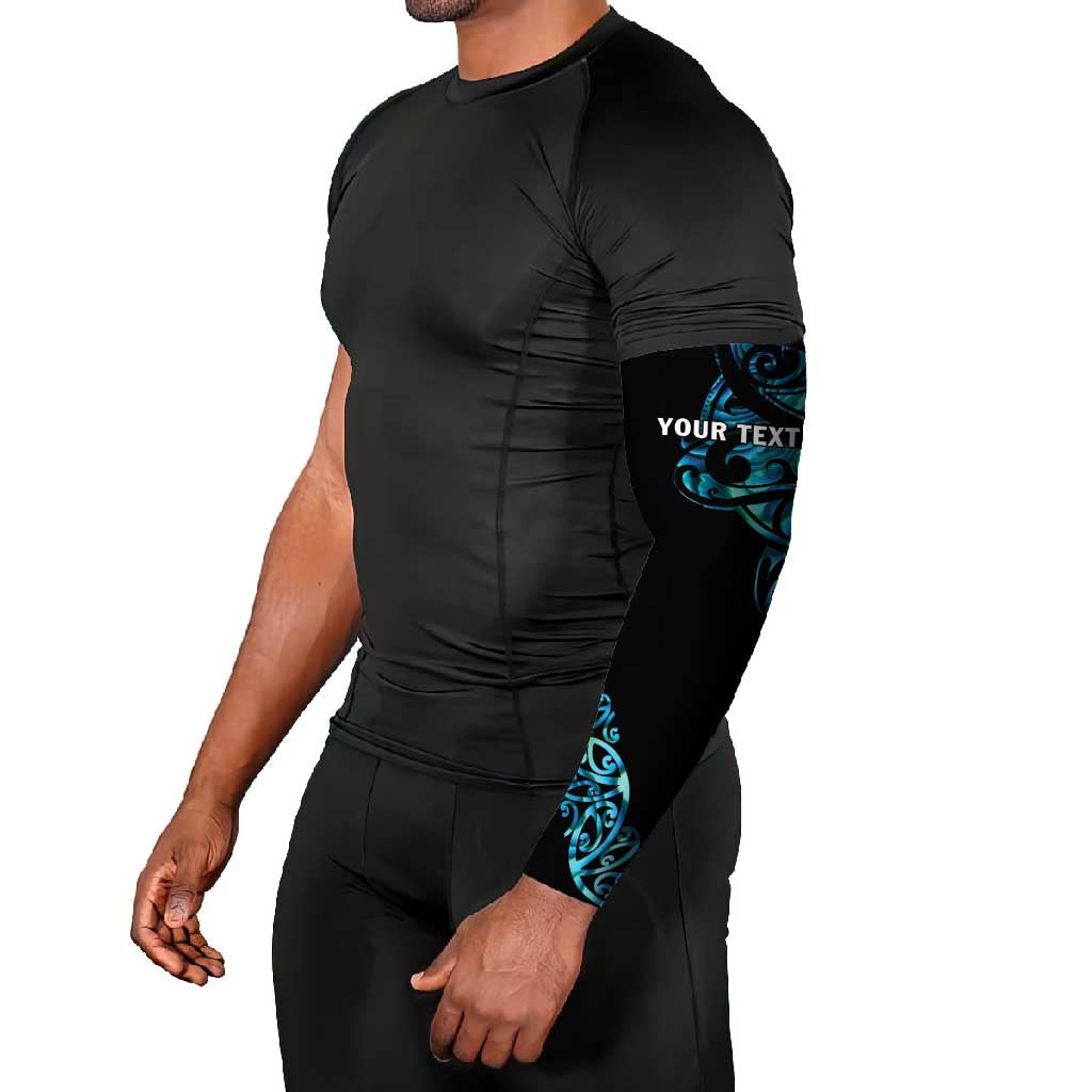 All Black Maori Tribal Tattoo Personalised Arm Sleeves Polynesian Style - Aussie Hoodie