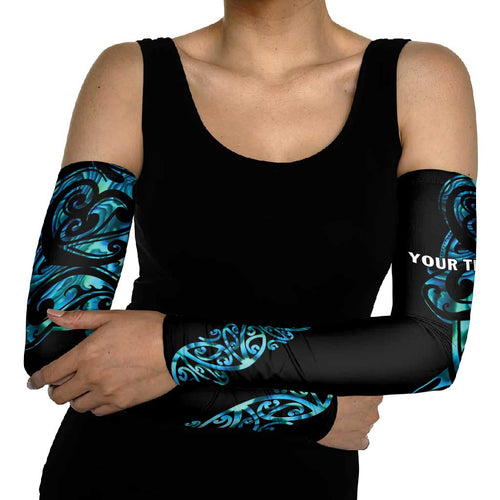 All Black Maori Tribal Tattoo Personalised Arm Sleeves Polynesian Style - Aussie Hoodie