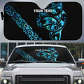 All Black Maori Tribal Tattoo Personalised Auto Sun Shade Polynesian Style - Aussie Hoodie