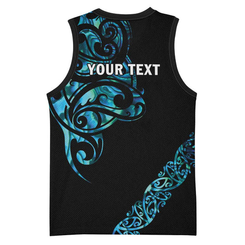 All Black Maori Tribal Tattoo Personalised Basketball Jersey Polynesian Style - Aussie Hoodie