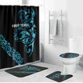 All Black Maori Tribal Tattoo Personalised Bathroom Set Polynesian Style - Aussie Hoodie