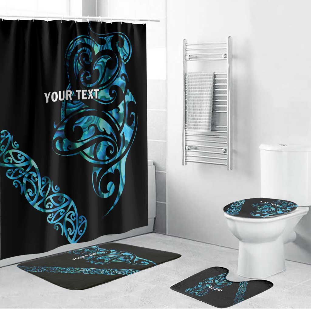 All Black Maori Tribal Tattoo Personalised Bathroom Set Polynesian Style - Aussie Hoodie