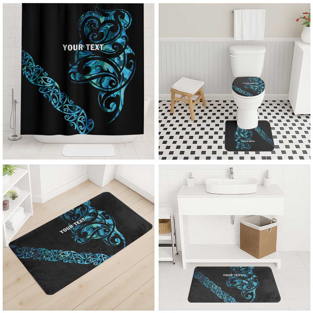 All Black Maori Tribal Tattoo Personalised Bathroom Set Polynesian Style - Aussie Hoodie