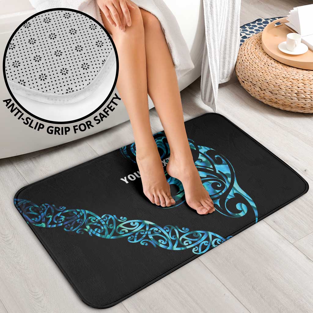 All Black Maori Tribal Tattoo Personalised Bathroom Set Polynesian Style - Aussie Hoodie