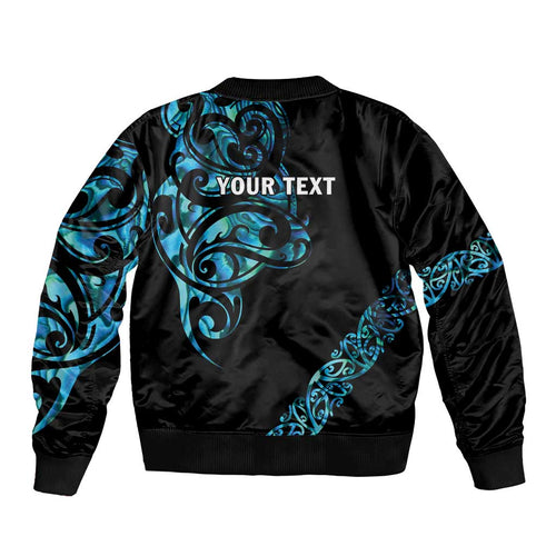 All Black Maori Tribal Tattoo Personalised Bomber Jacket Polynesian Style