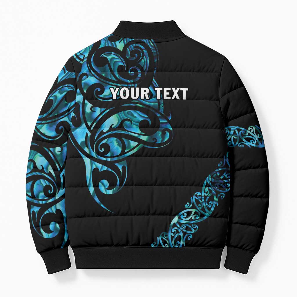 All Black Maori Tribal Tattoo Personalised Bomber Puffer Jacket Polynesian Style - Aussie Hoodie