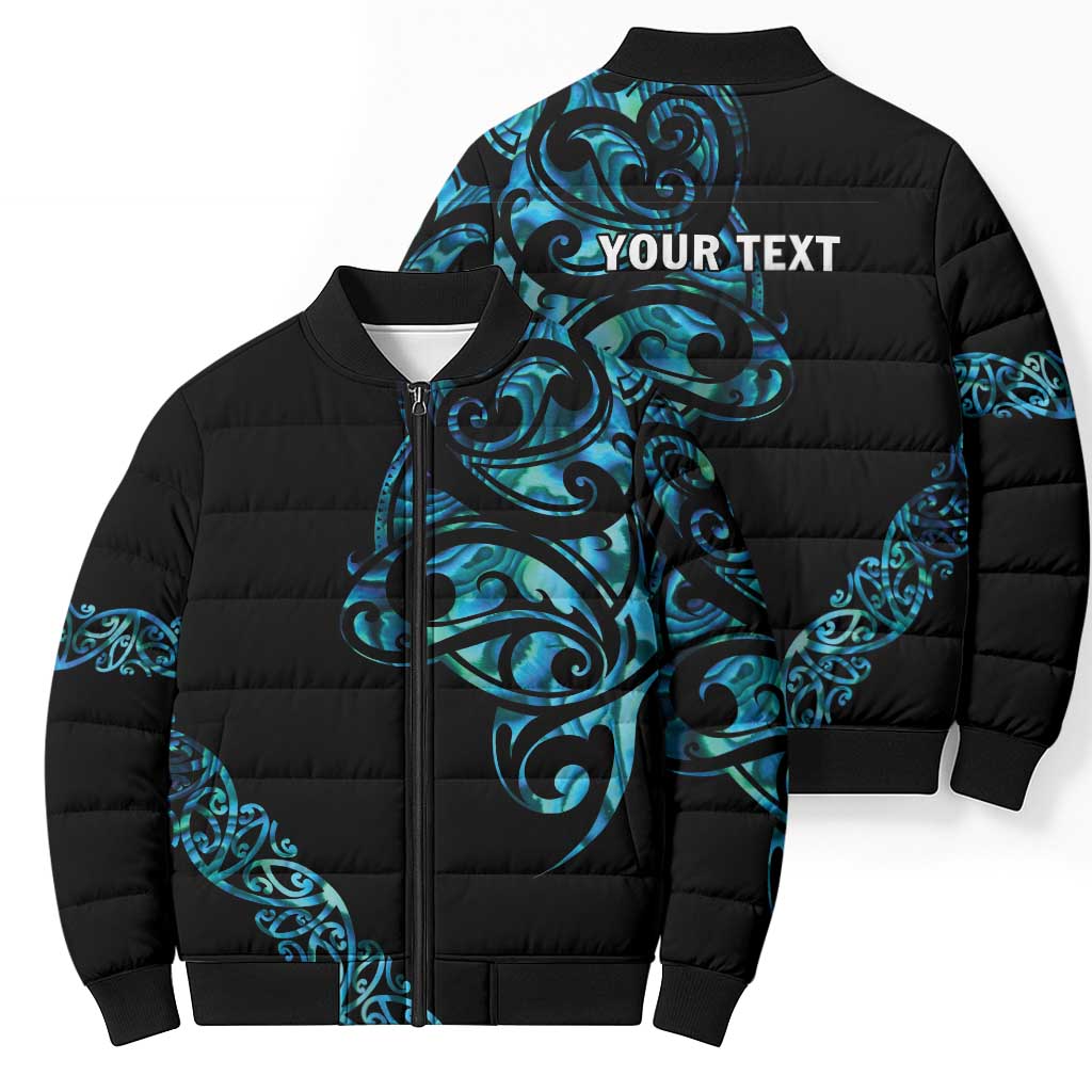 All Black Maori Tribal Tattoo Personalised Bomber Puffer Jacket Polynesian Style - Aussie Hoodie