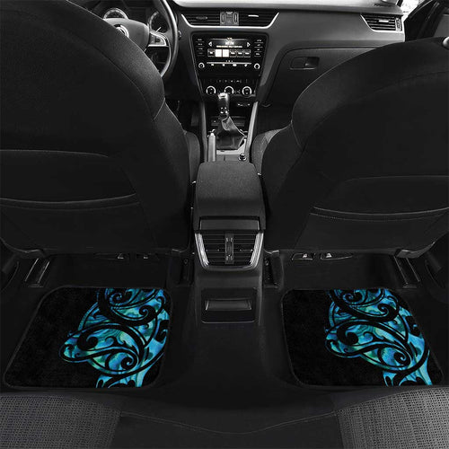 All Black Maori Tribal Tattoo Personalised Car Mats Polynesian Style