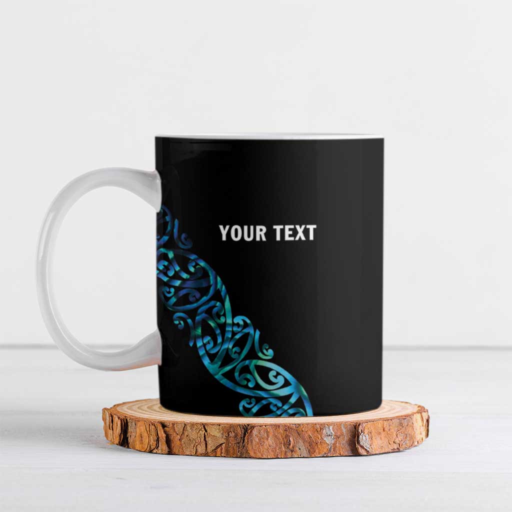 All Black Maori Tribal Tattoo Personalised Ceramic Mug Polynesian Style - Aussie Hoodie