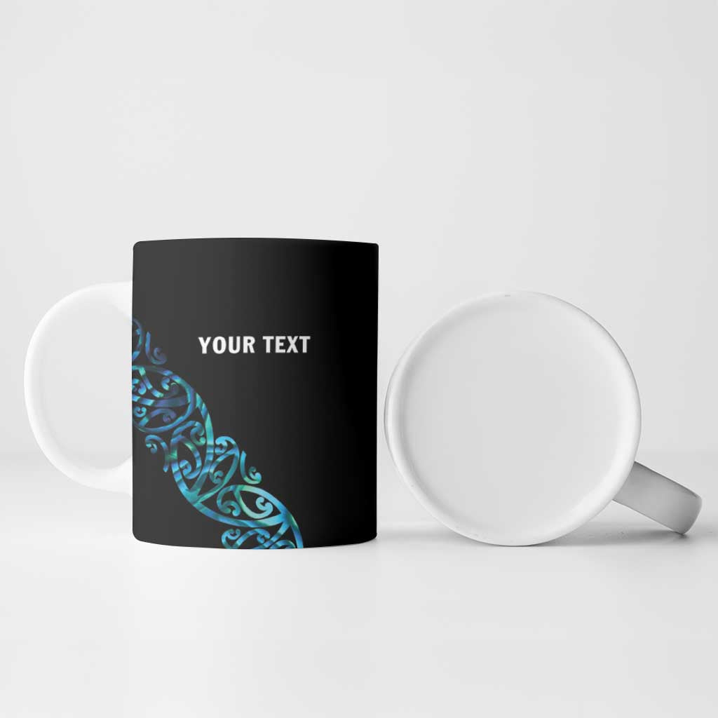 All Black Maori Tribal Tattoo Personalised Ceramic Mug Polynesian Style - Aussie Hoodie