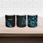 All Black Maori Tribal Tattoo Personalised Ceramic Mug Polynesian Style - Aussie Hoodie