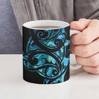 All Black Maori Tribal Tattoo Personalised Ceramic Mug Polynesian Style - Aussie Hoodie