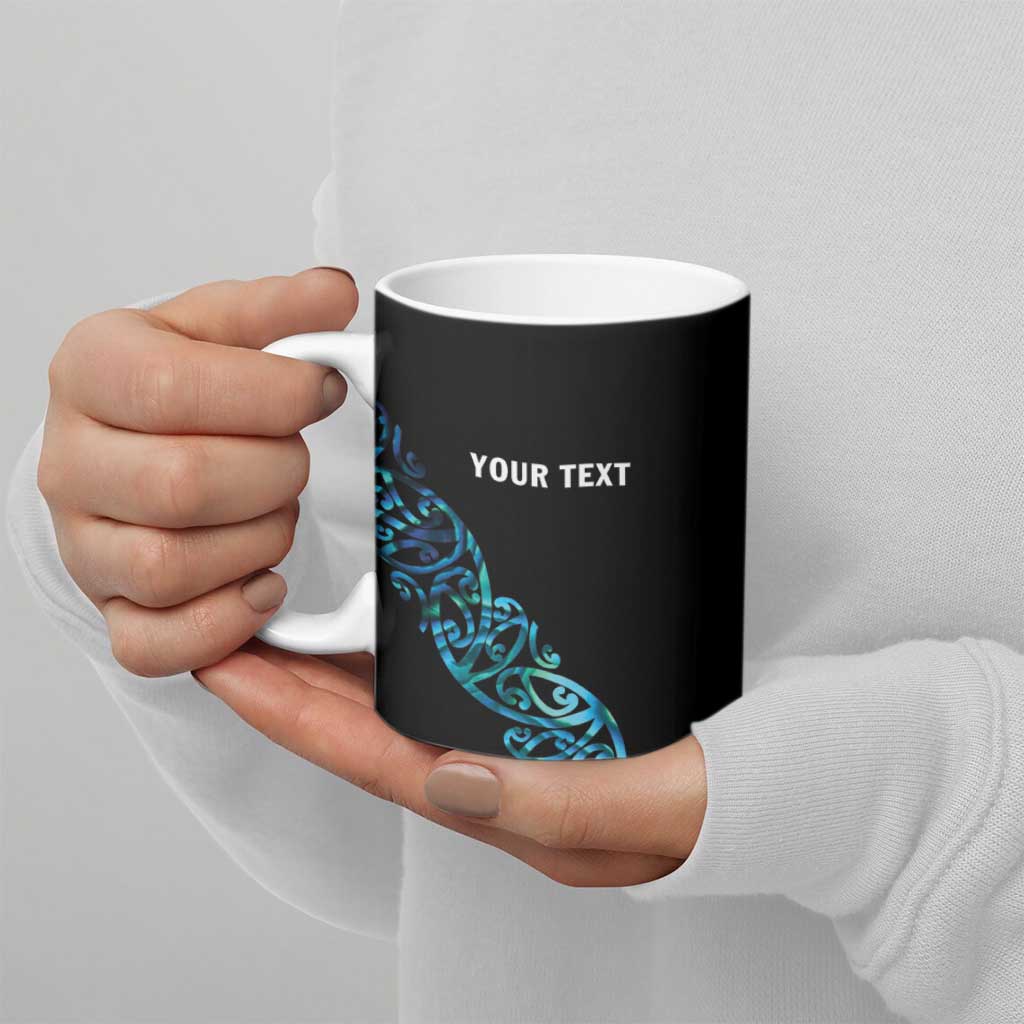 All Black Maori Tribal Tattoo Personalised Ceramic Mug Polynesian Style - Aussie Hoodie
