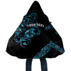 All Black Maori Tribal Tattoo Personalised Cloak Polynesian Style - Aussie Hoodie