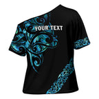 All Black Maori Tribal Tattoo Personalised Cross Shoulder Shirt Polynesian Style - Aussie Hoodie