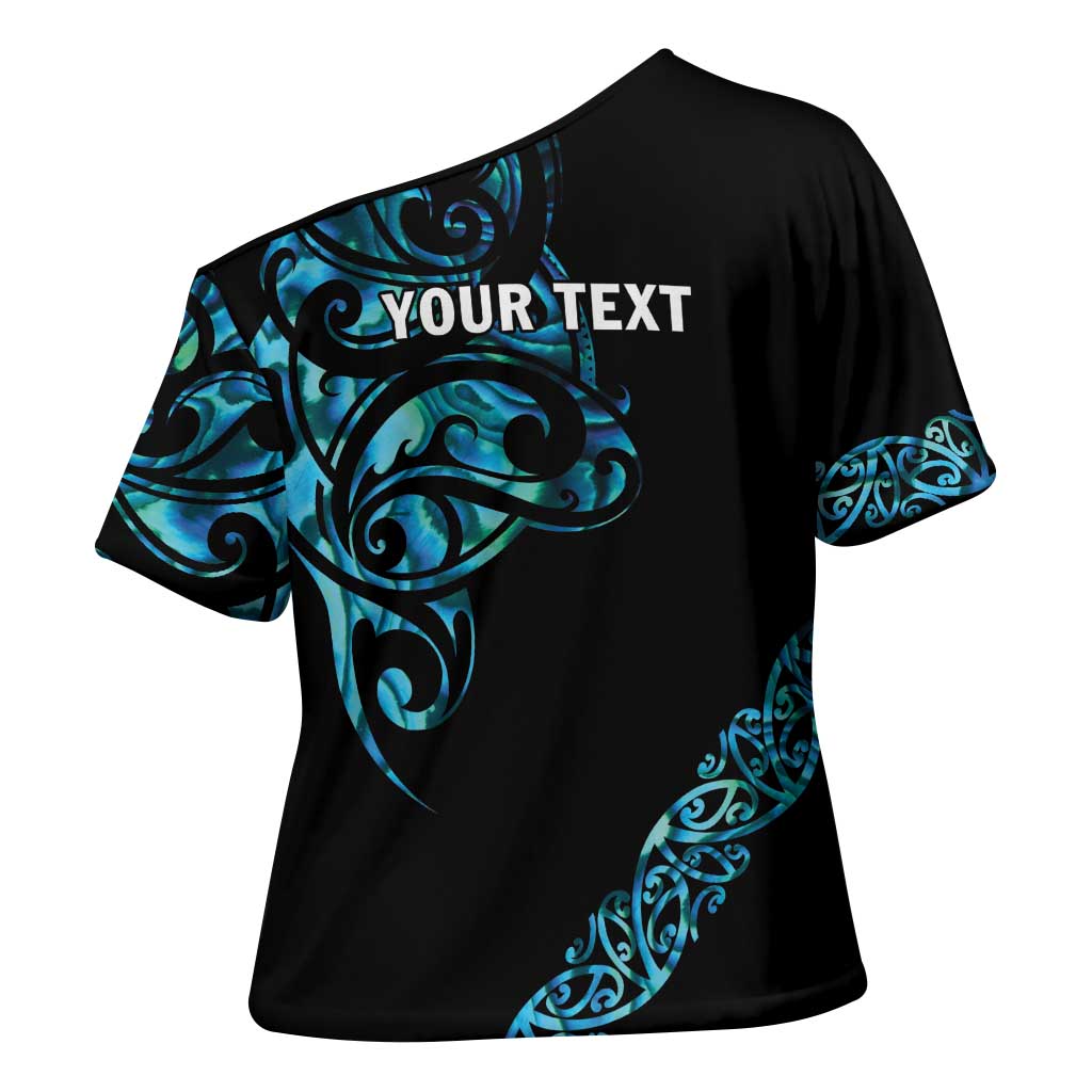 All Black Maori Tribal Tattoo Personalised Cross Shoulder Shirt Polynesian Style - Aussie Hoodie