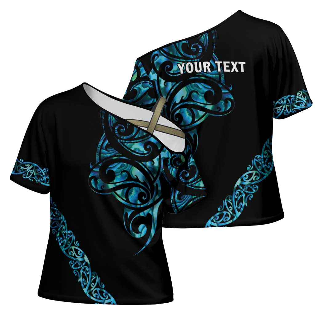 All Black Maori Tribal Tattoo Personalised Cross Shoulder Shirt Polynesian Style - Aussie Hoodie