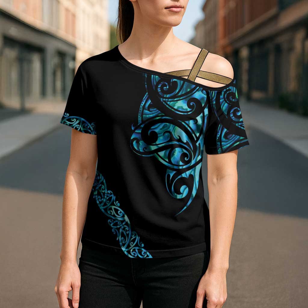 All Black Maori Tribal Tattoo Personalised Cross Shoulder Shirt Polynesian Style - Aussie Hoodie