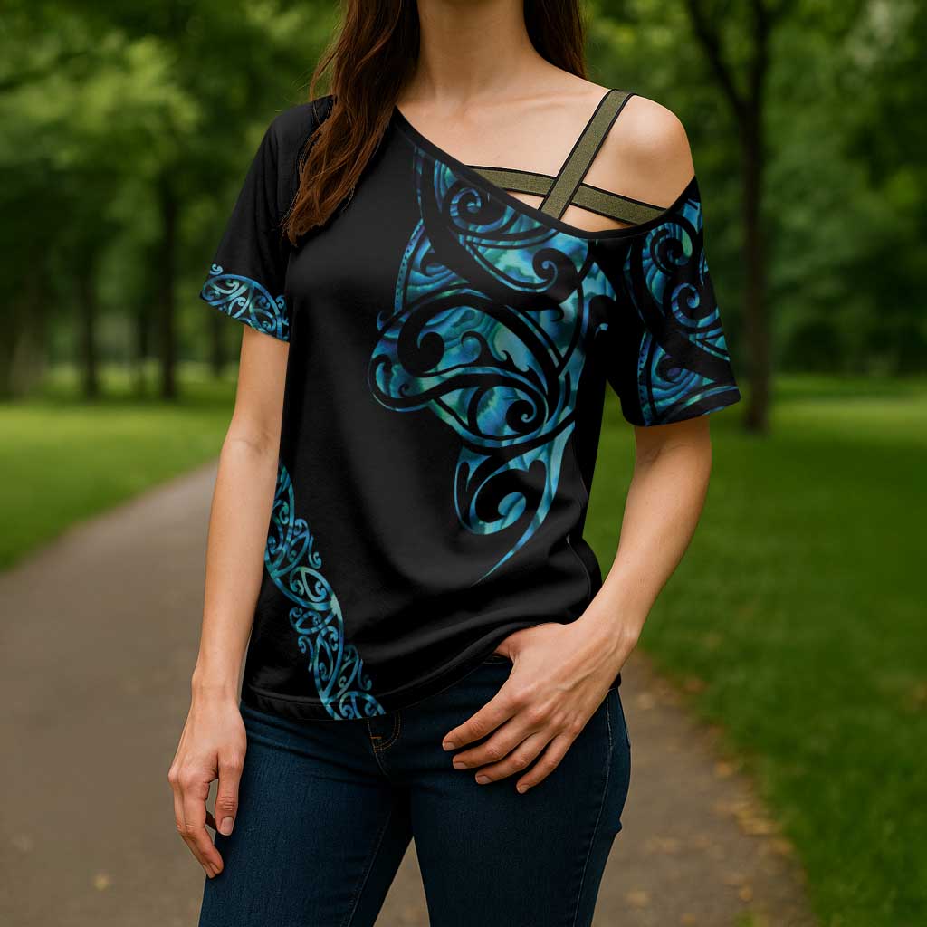 All Black Maori Tribal Tattoo Personalised Cross Shoulder Shirt Polynesian Style - Aussie Hoodie