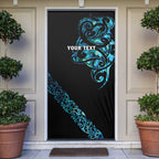 All Black Maori Tribal Tattoo Personalised Door Cover Polynesian Style - Aussie Hoodie
