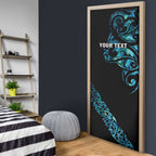 All Black Maori Tribal Tattoo Personalised Door Cover Polynesian Style - Aussie Hoodie