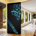 All Black Maori Tribal Tattoo Personalised Door Cover Polynesian Style - Aussie Hoodie