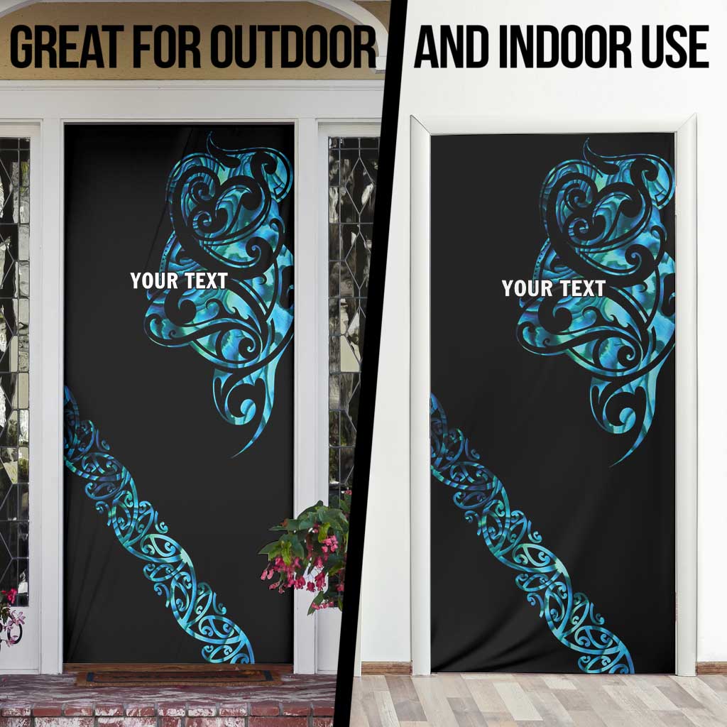 All Black Maori Tribal Tattoo Personalised Door Cover Polynesian Style - Aussie Hoodie