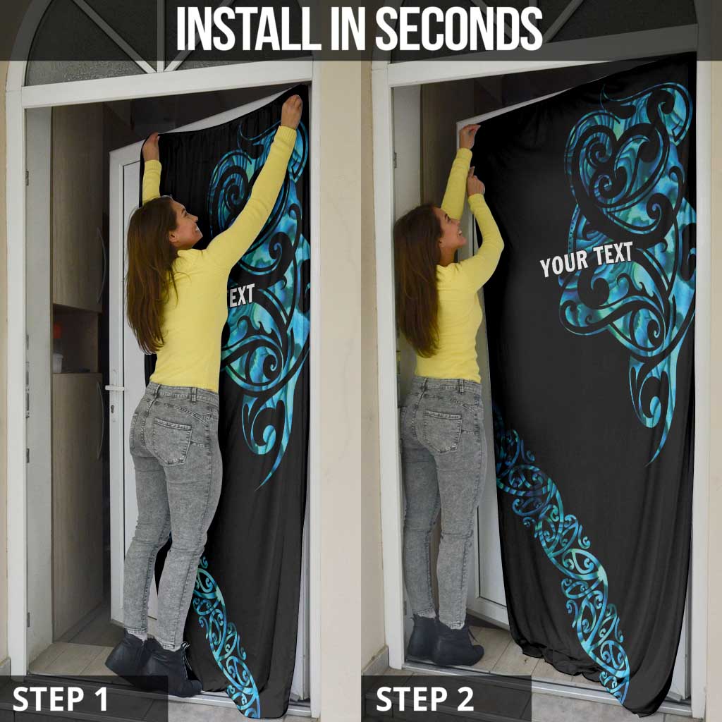 All Black Maori Tribal Tattoo Personalised Door Cover Polynesian Style - Aussie Hoodie