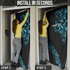 All Black Maori Tribal Tattoo Personalised Door Cover Polynesian Style - Aussie Hoodie