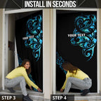 All Black Maori Tribal Tattoo Personalised Door Cover Polynesian Style - Aussie Hoodie