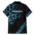 All Black Maori Tribal Tattoo Personalised Family Matching Off Shoulder Maxi Dress and Hawaiian Shirt Polynesian Style