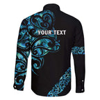 All Black Maori Tribal Tattoo Personalised Family Matching Off Shoulder Short Dress and Hawaiian Shirt Polynesian Style