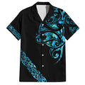 All Black Maori Tribal Tattoo Personalised Family Matching Puletasi and Hawaiian Shirt Polynesian Style