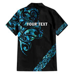 All Black Maori Tribal Tattoo Personalised Family Matching Short Sleeve Bodycon Dress and Hawaiian Shirt Polynesian Style