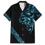 All Black Maori Tribal Tattoo Personalised Family Matching Tank Maxi Dress and Hawaiian Shirt Polynesian Style