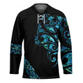 All Black Maori Tribal Tattoo Personalised Hockey Jersey Polynesian Style - Aussie Hoodie