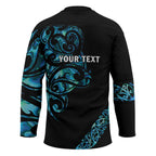 All Black Maori Tribal Tattoo Personalised Hockey Jersey Polynesian Style - Aussie Hoodie