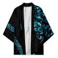 All Black Maori Tribal Tattoo Personalised Kimono Polynesian Style - Aussie Hoodie